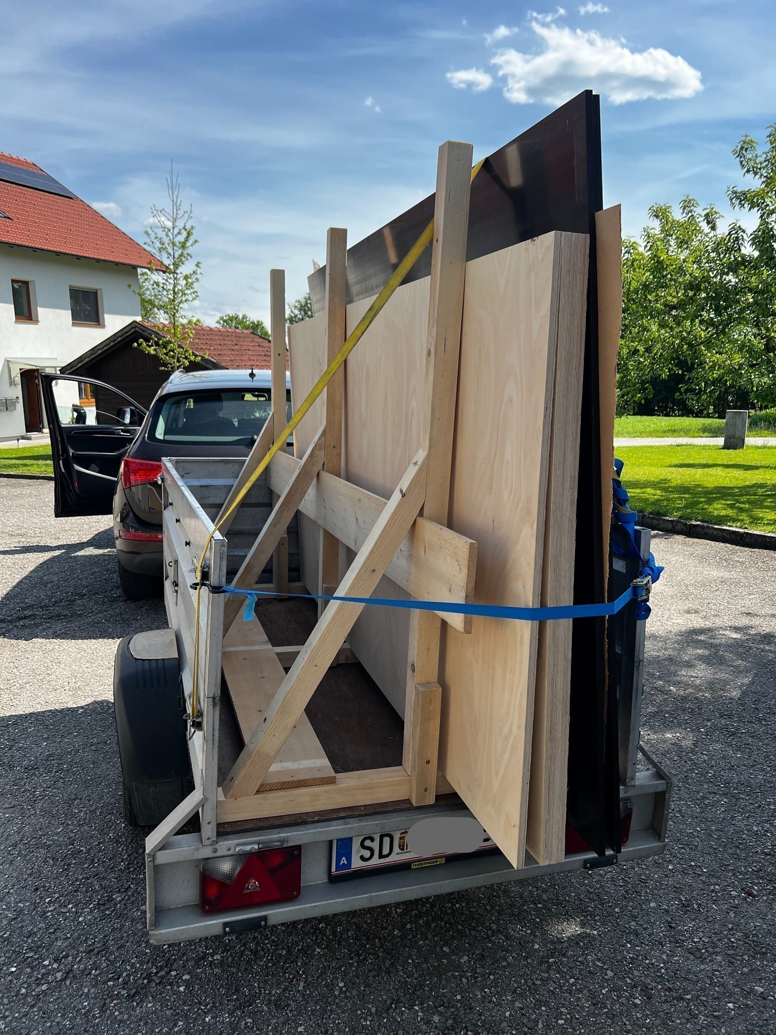 Plattentransportgestell für Anhänger
