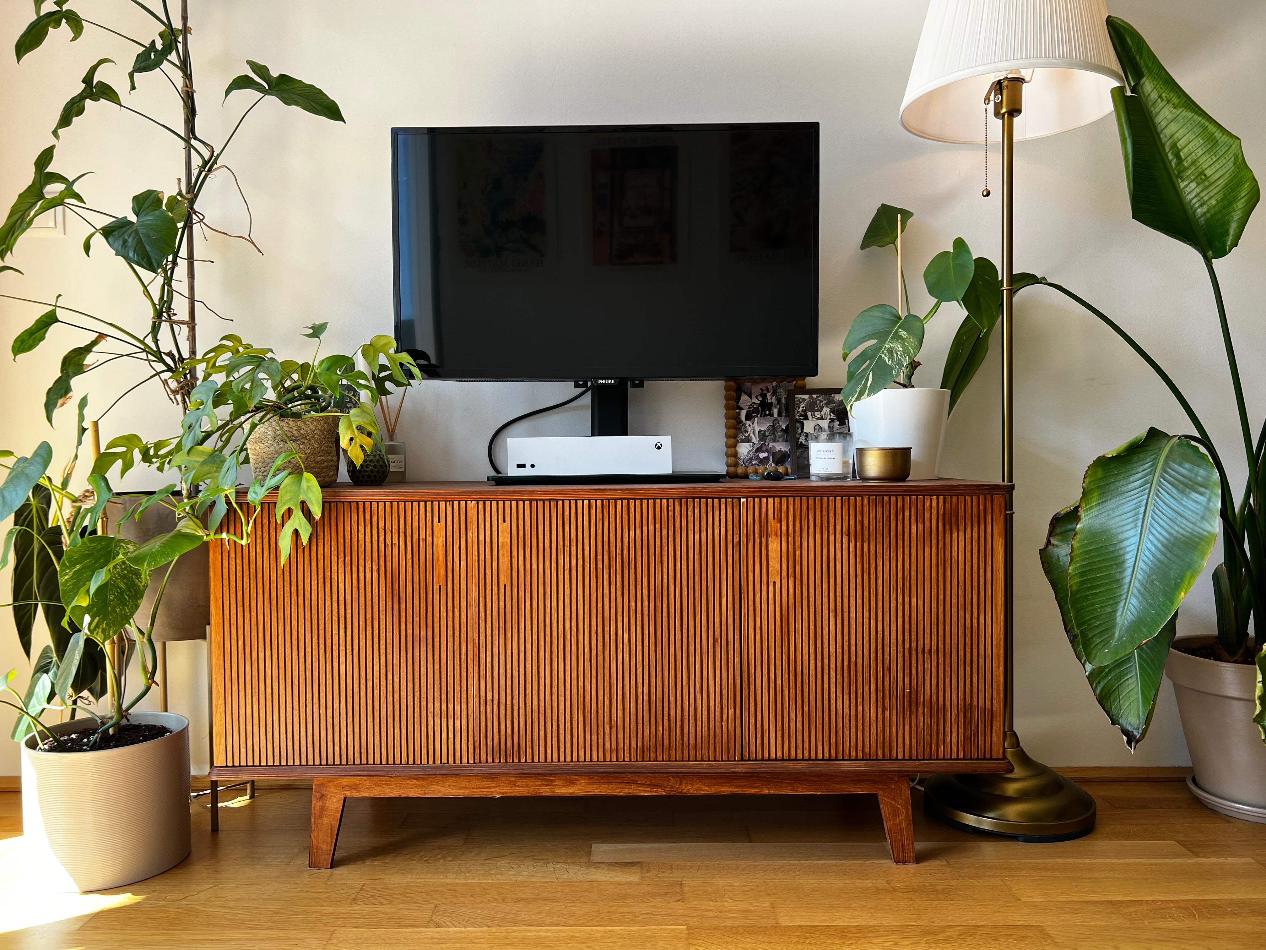 Mid-Century TV-Board & Sideboard in Teak-Optik