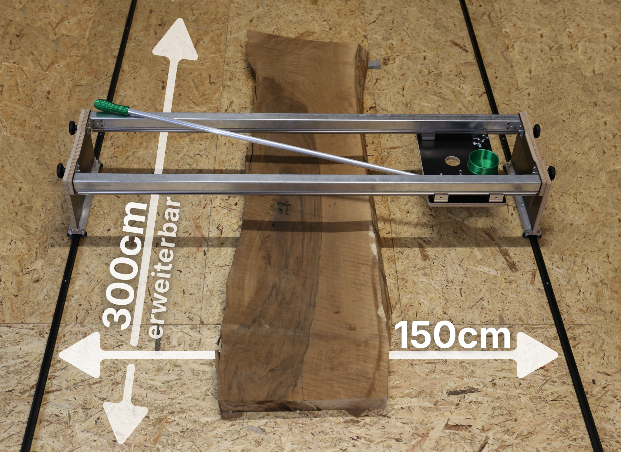 Darstellung der Größe der Planfräsvorrichtung