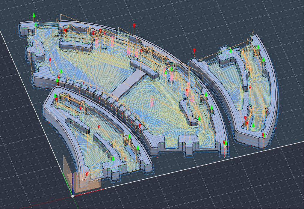 Simulation der Werkzeugwege einer CNC-Fräse in der CAM-Software
